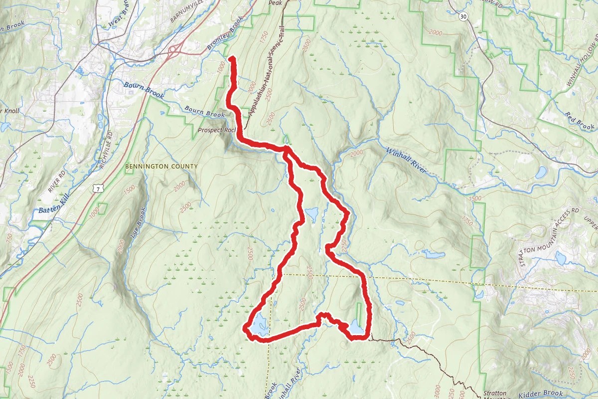Bourn Pond and Stratton Pond via Long Trail (Appalachian Trail)
