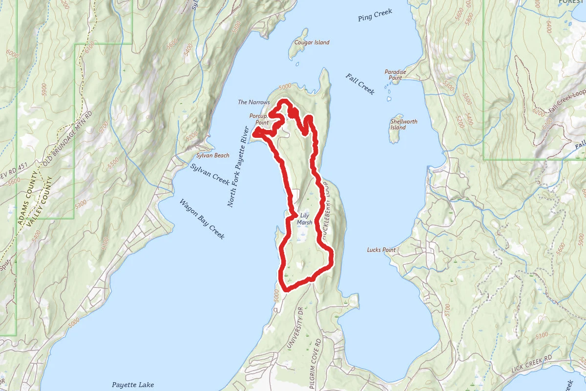 Huckleberry, Fox Run, and Peninsula Trails Loop