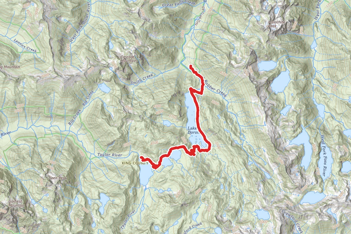 Lake Dorothy, Bear Lake, Deer Lake, Snoqualmie Lake via Dorothy Lake Trail