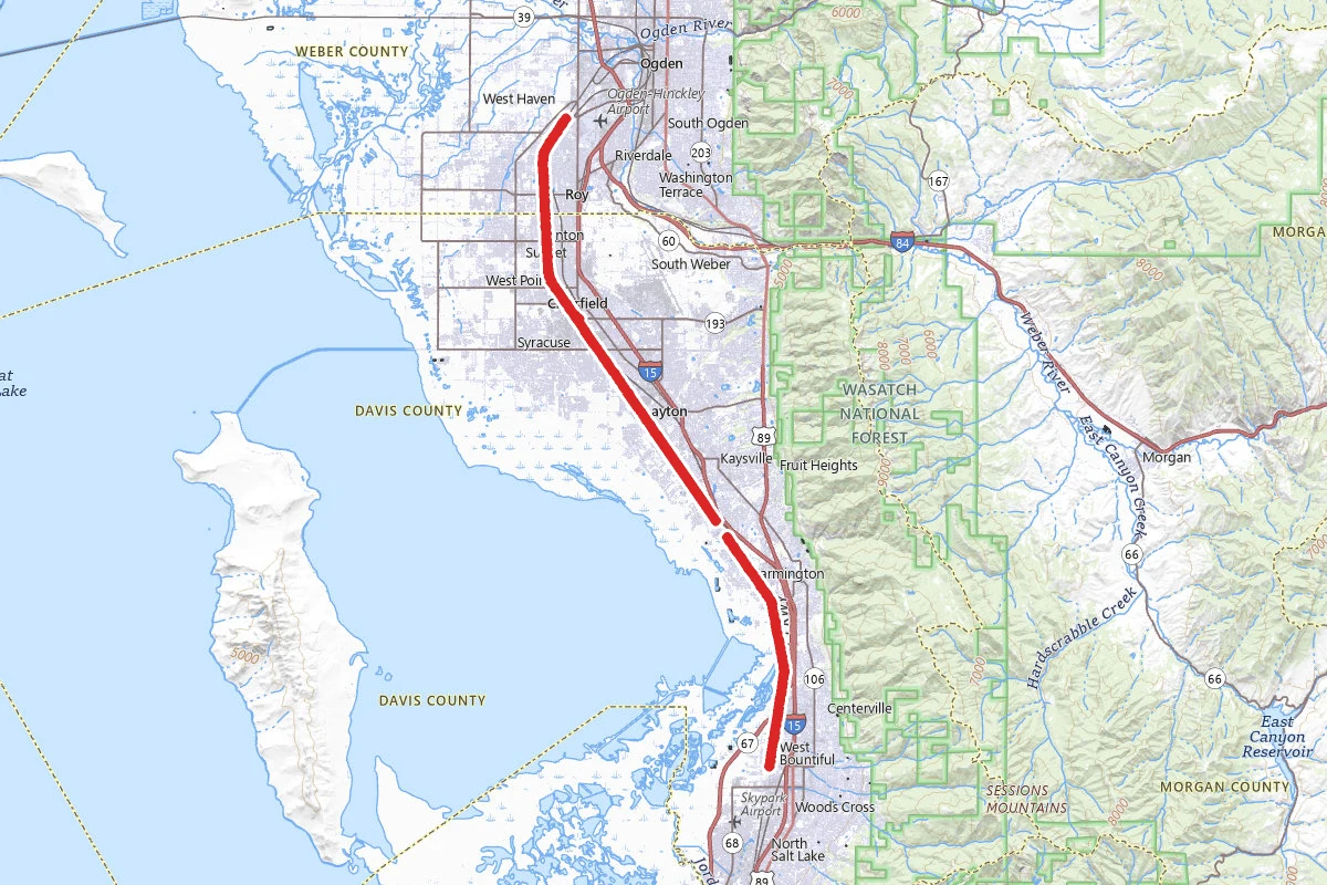 Denver and Rio Grande Western Rail Trail route map