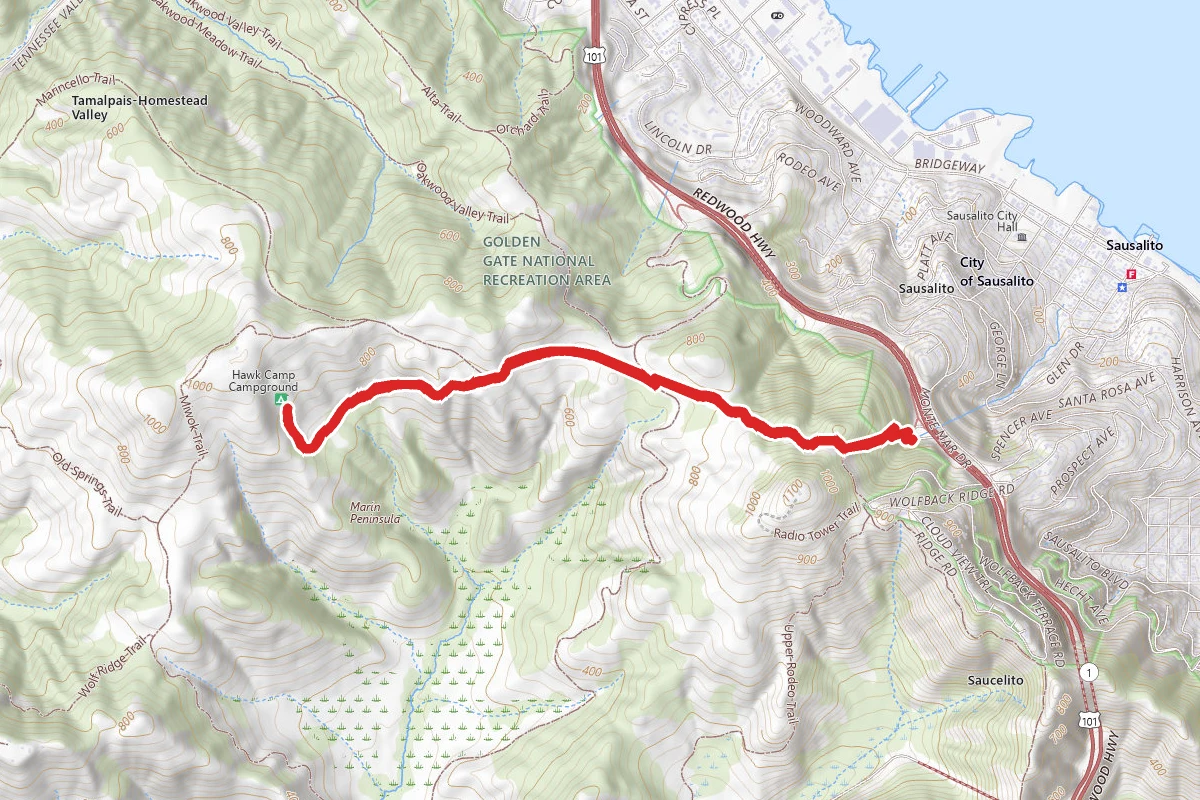 Morning Sun Trail to Hawk Camp