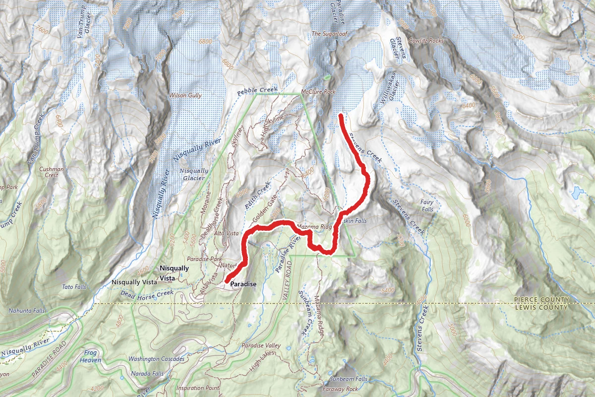 Paradise Glacier Caves via Skyline Trail Spur