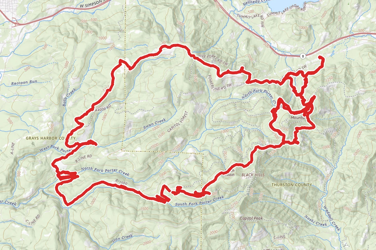 Capitol Forest and Rocky Candy Mountain OHV Loop