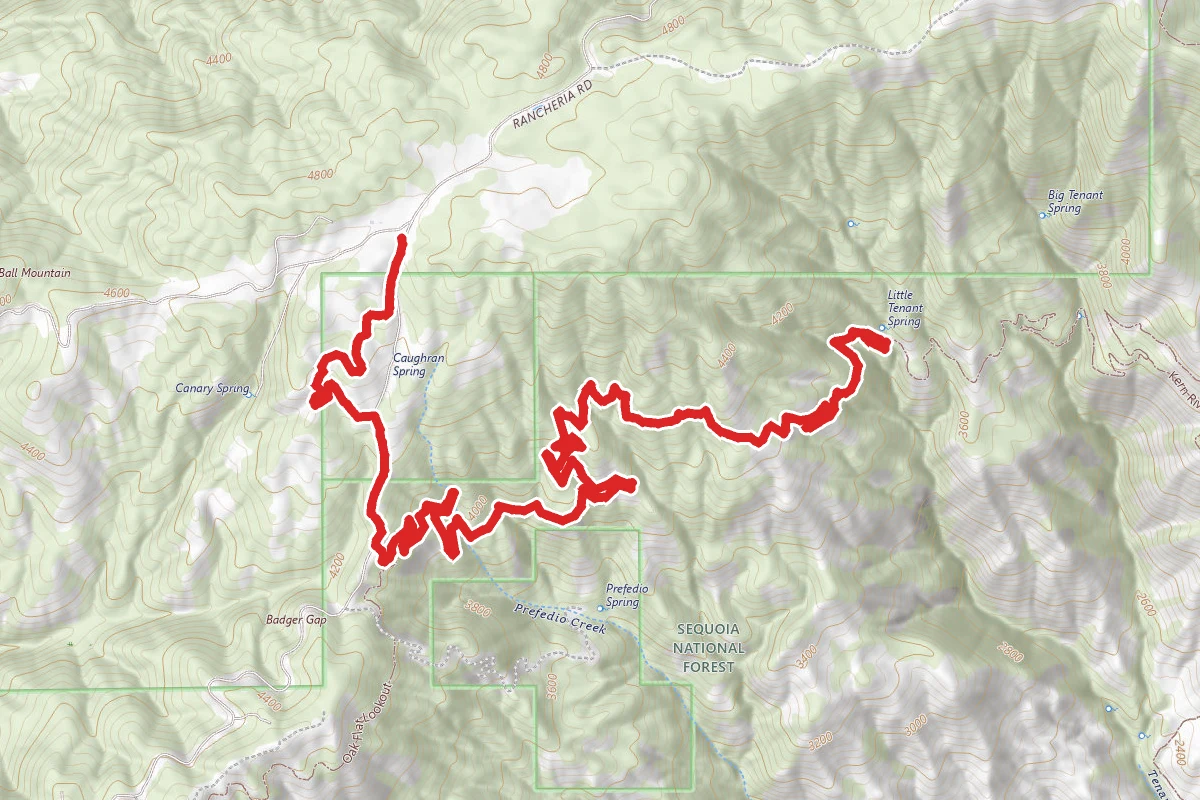 Badger Gap and Little Tenant Spring Trail