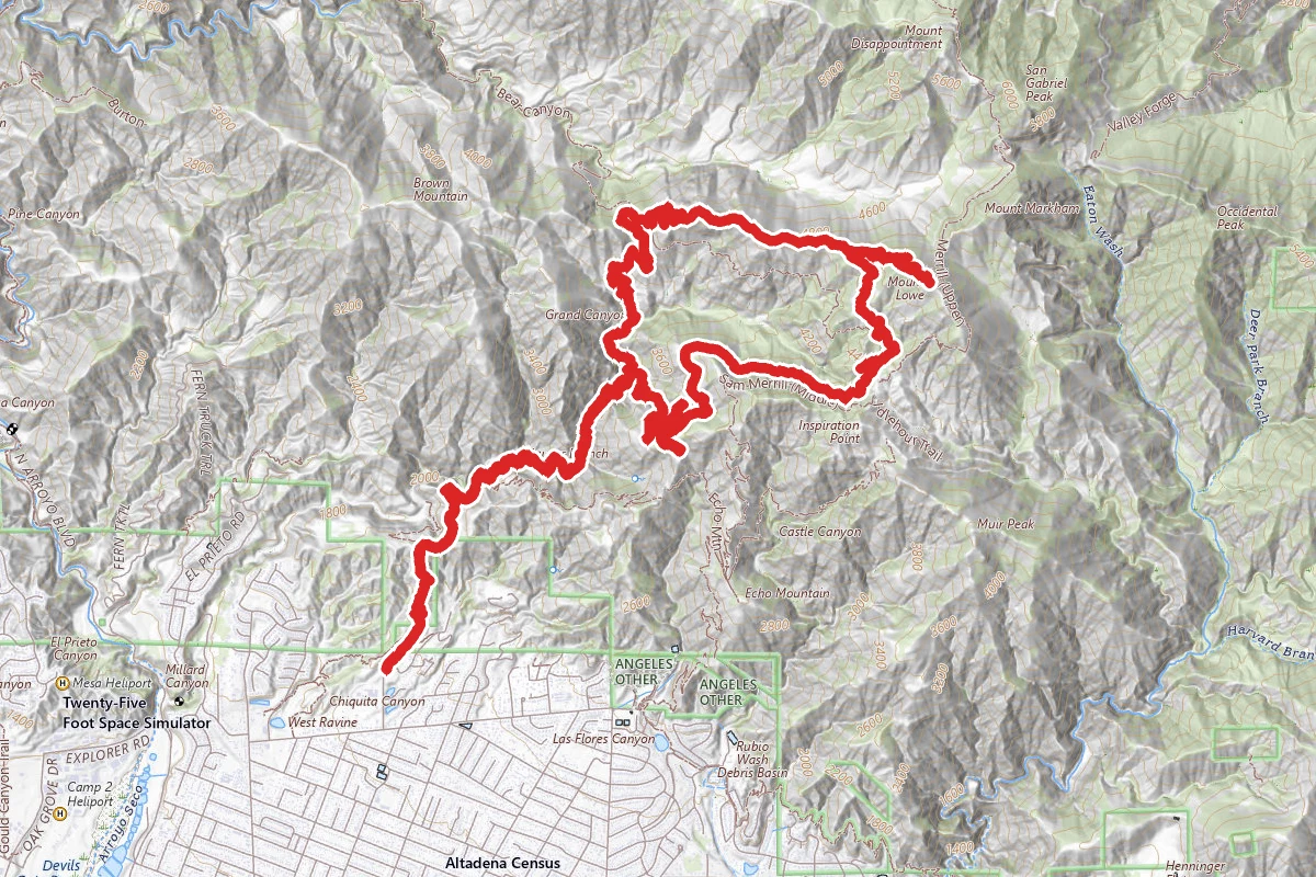 Tom Sloan Saddle to Mount Lowe Loop