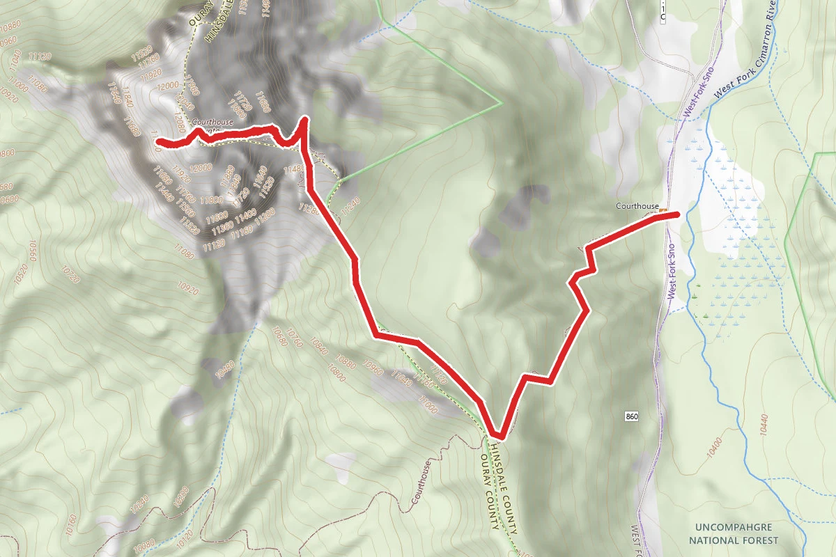 West Fork to Courthouse Mountain
