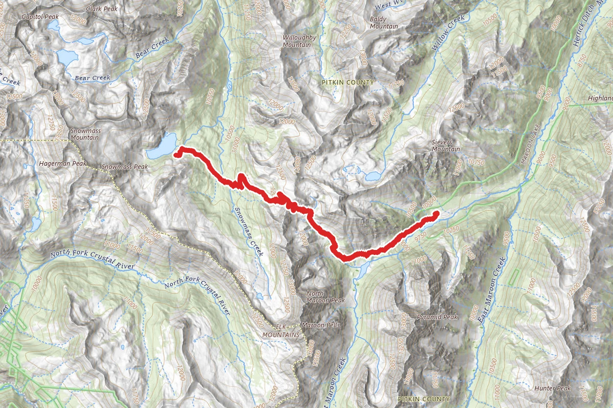 Buckskin Pass Trail to Snowmass Lake