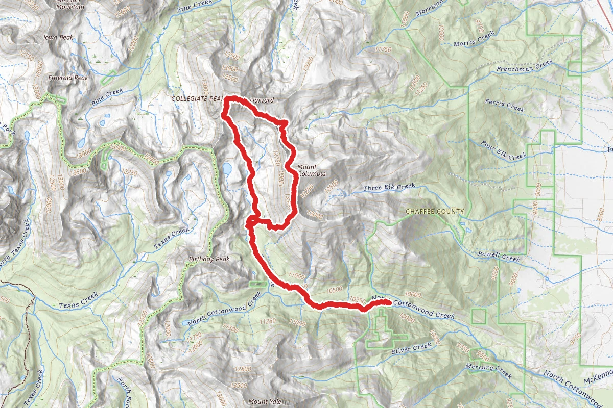Horn Fork Basin, Mount Harvard, Mount Colombia Loop
