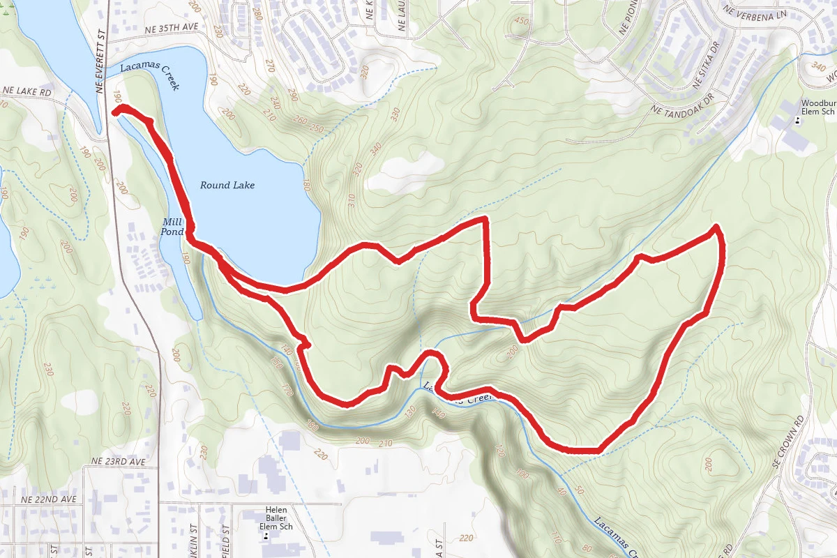 Woodburn Falls and Round Lake via Lake to Lake Trail