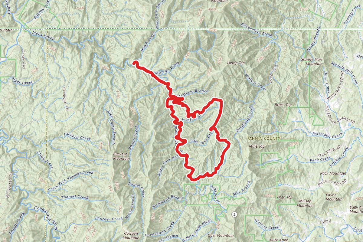 Jack River Loop with Spur to Falls