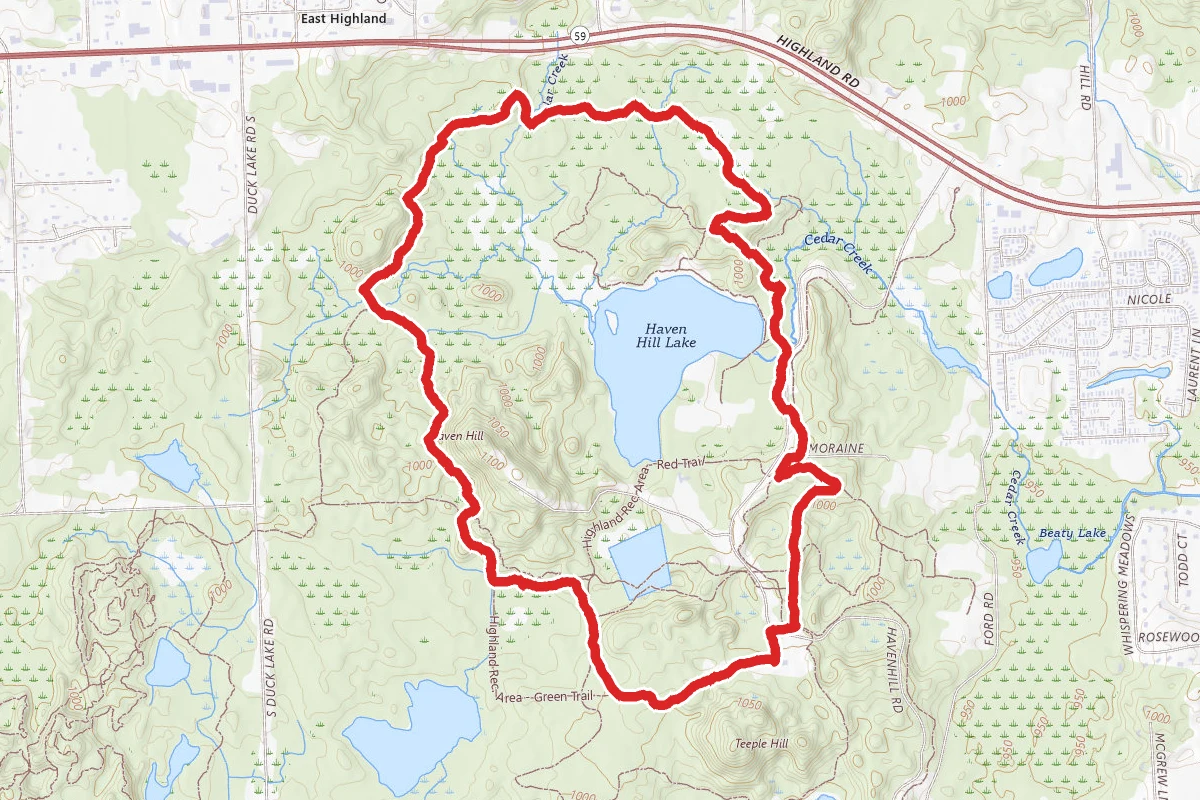 Haven Hill Lake Loop via Blue Trail