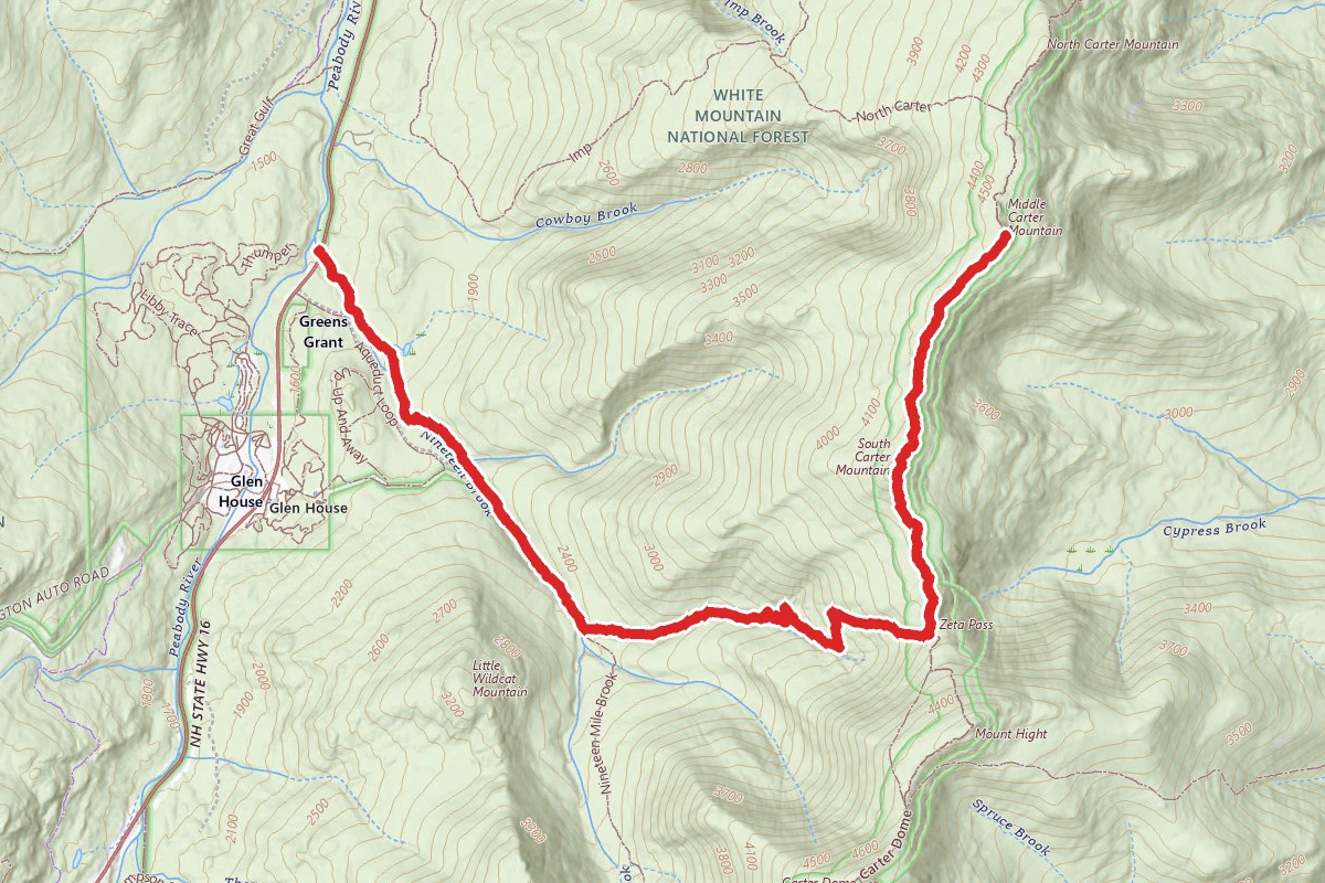 South Carter and Middle Carter via Nineteen Mile Brook Trail