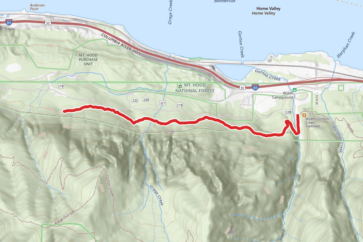 Wyeth to Gorge Trail