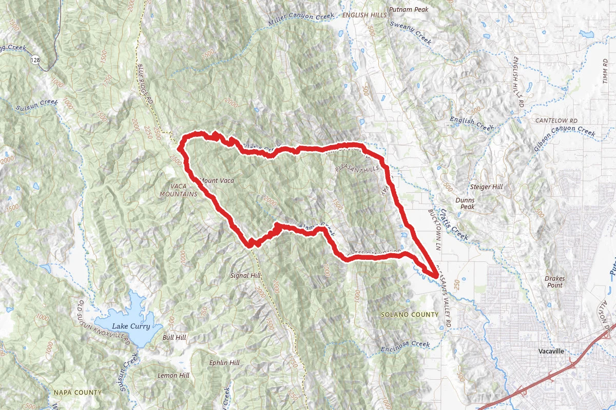 Mount Vaca Loop Via Gates and Mix Canyon