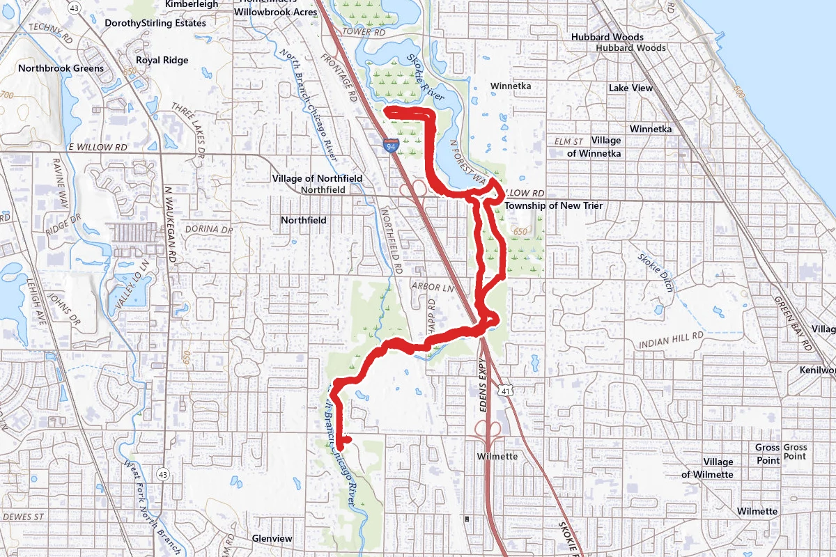 Glenview North Branch to Skokie River