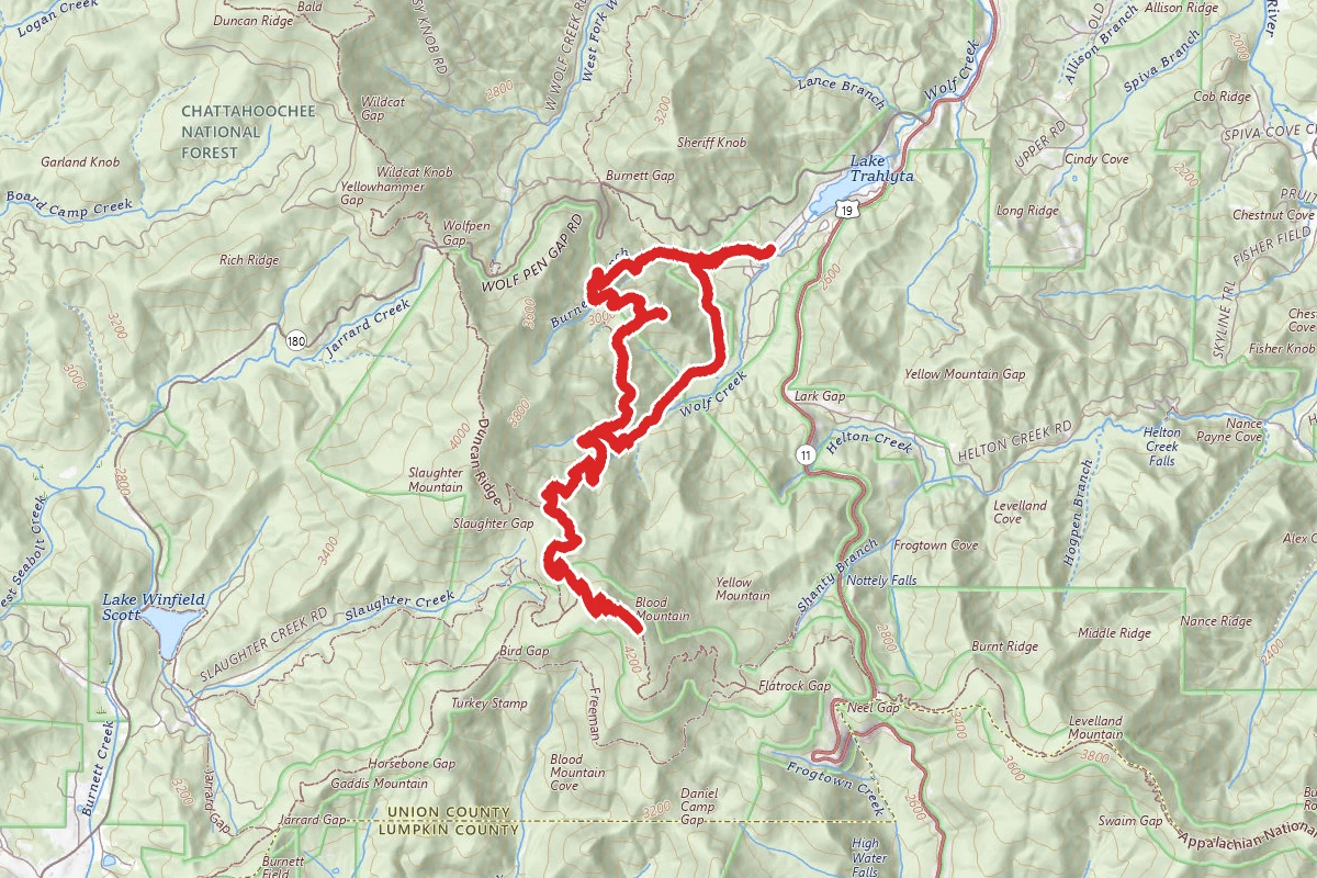 Blood Mountain via Bear Hair Gap and Coosa Backcountry Loop