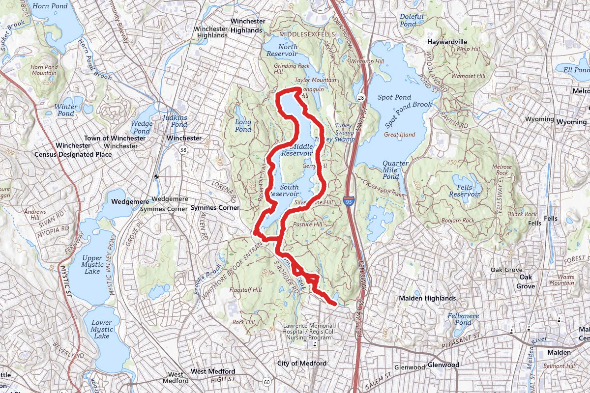 South and Middle Reservoirs via South Border Road Trail
