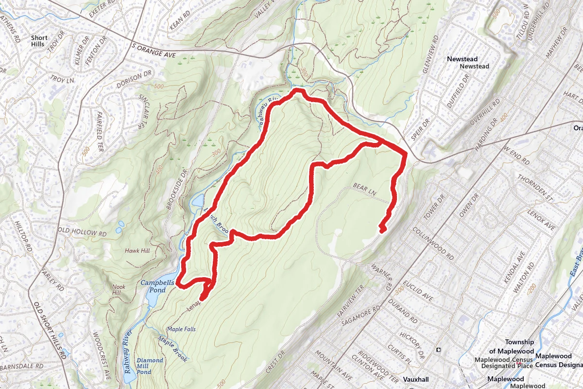 Openwood, River, Lenape, and Overlook Trails Loop