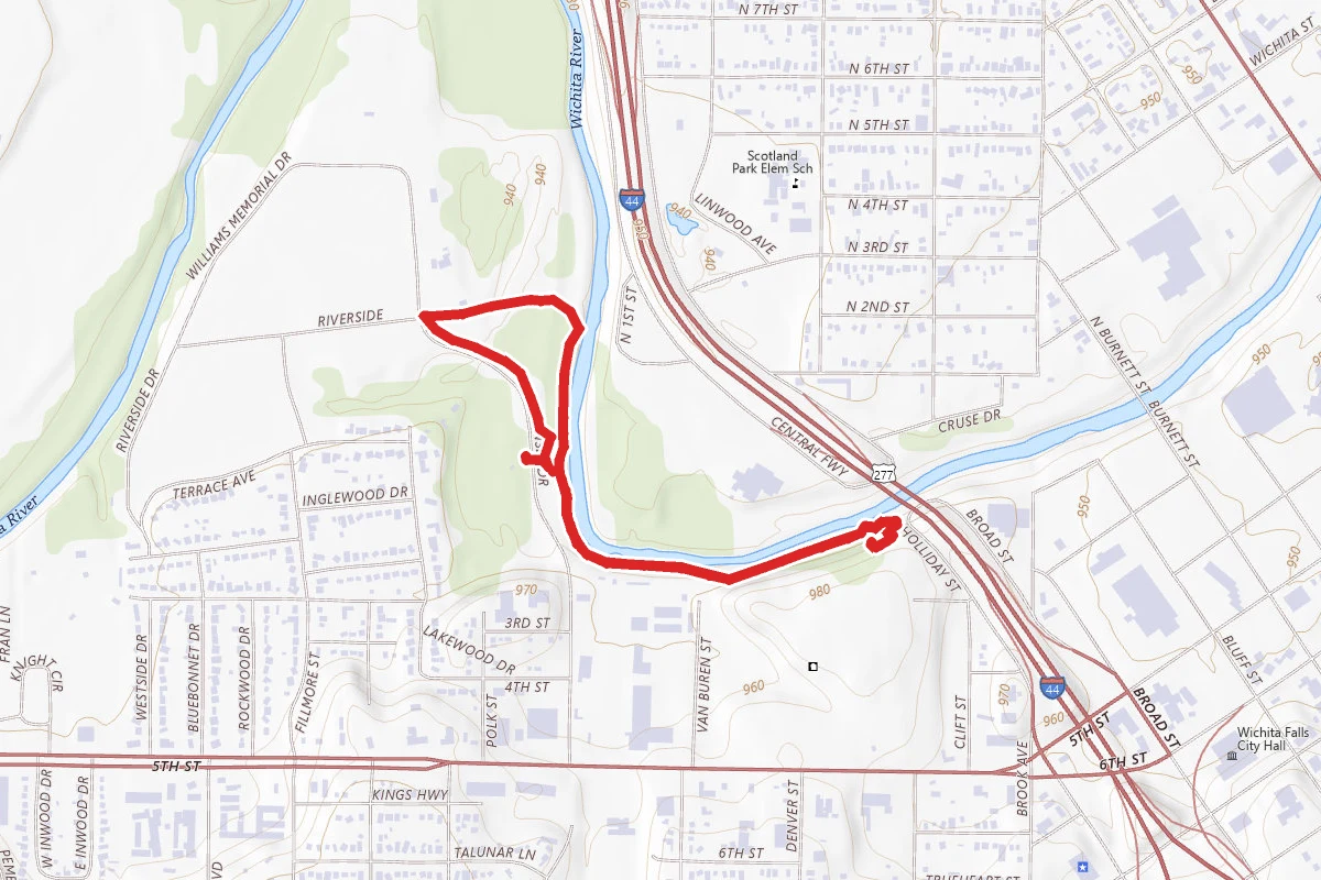 Wichita Falls via Wichita River Trail
