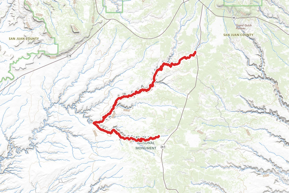 Bullet Canyon Trail to Grand Gulch and Kane Gulch