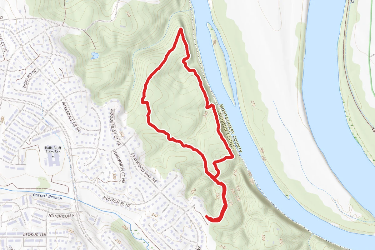 Ball's Bluff Regional Park Loop via Potomac Heritage Trail
