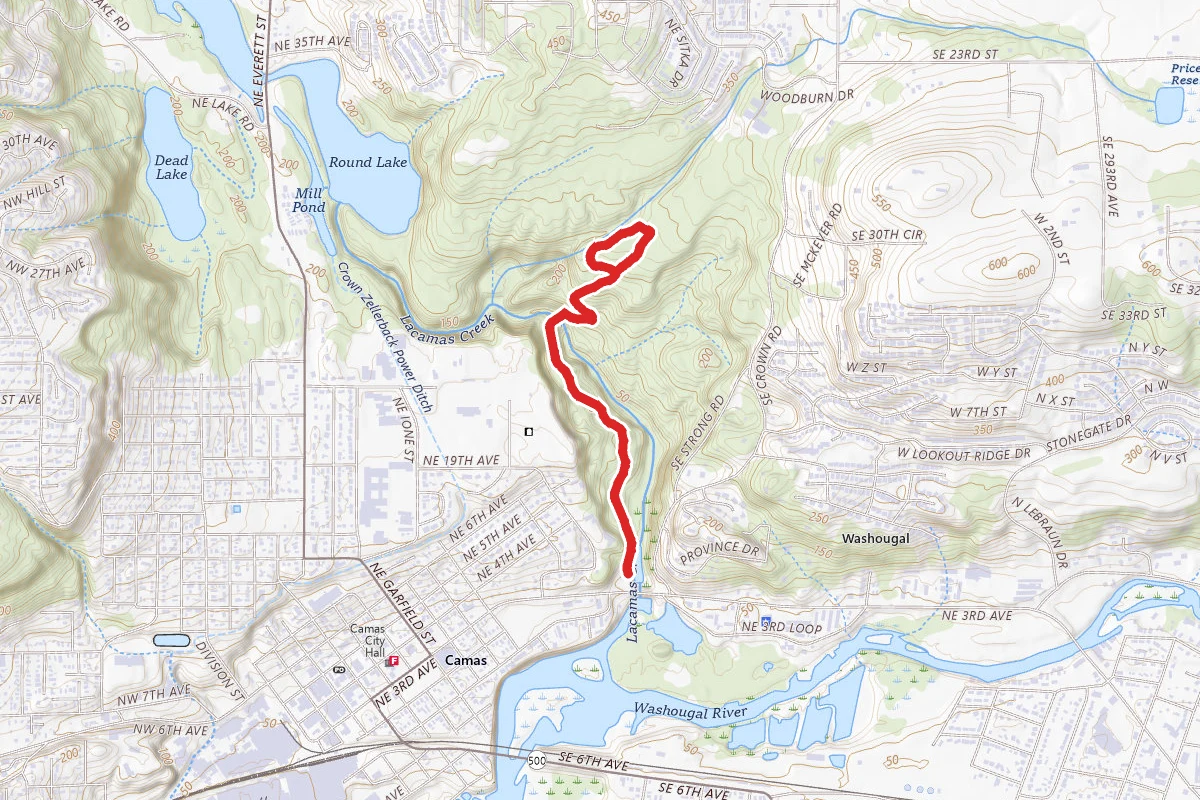 Lower Falls and Woodburn Falls via Lake to Lake Trail