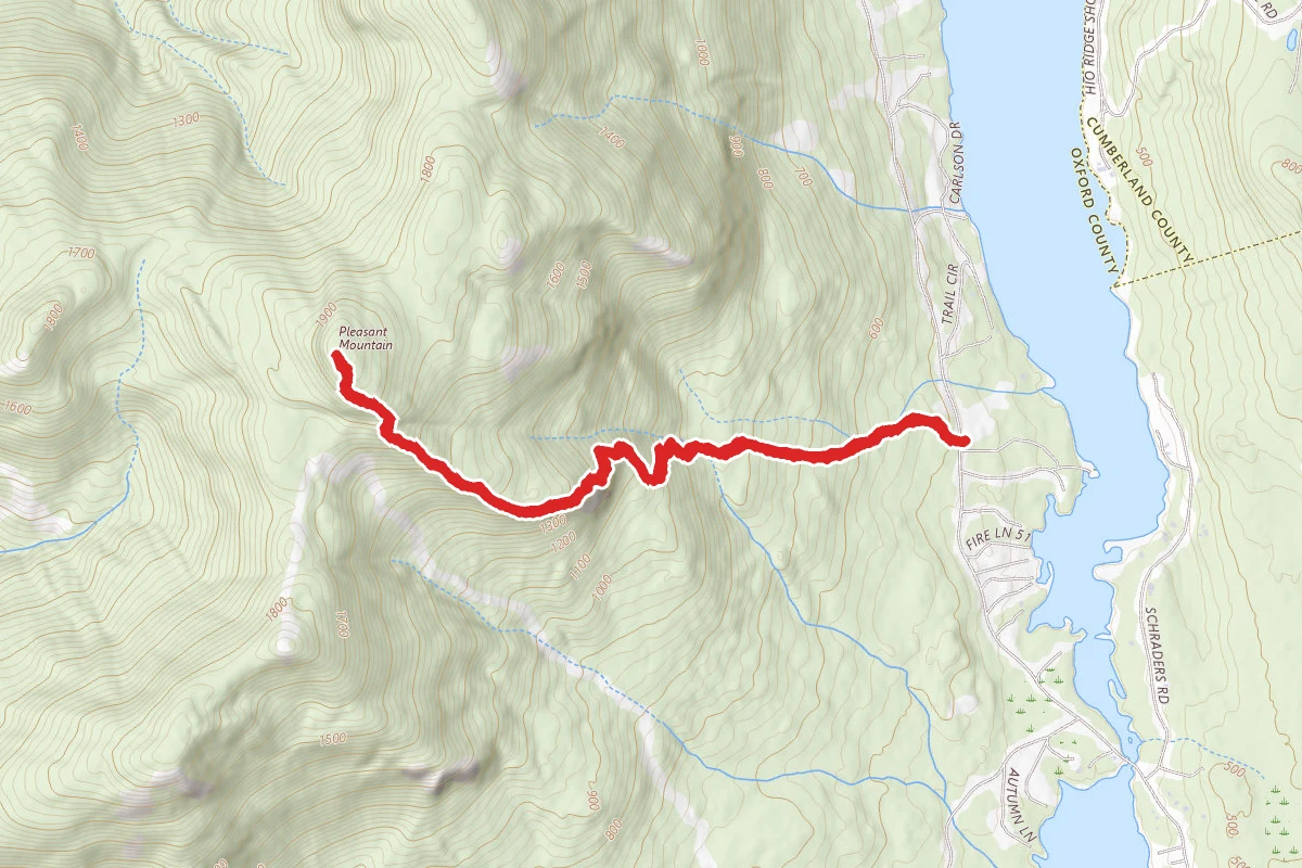 Pleasant Mountain via Ledges Trail