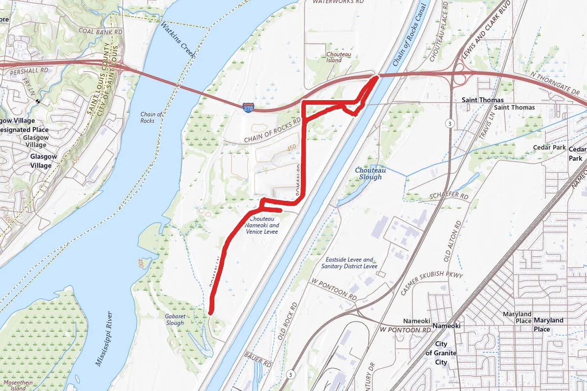 Chouteau Island Levee Trail