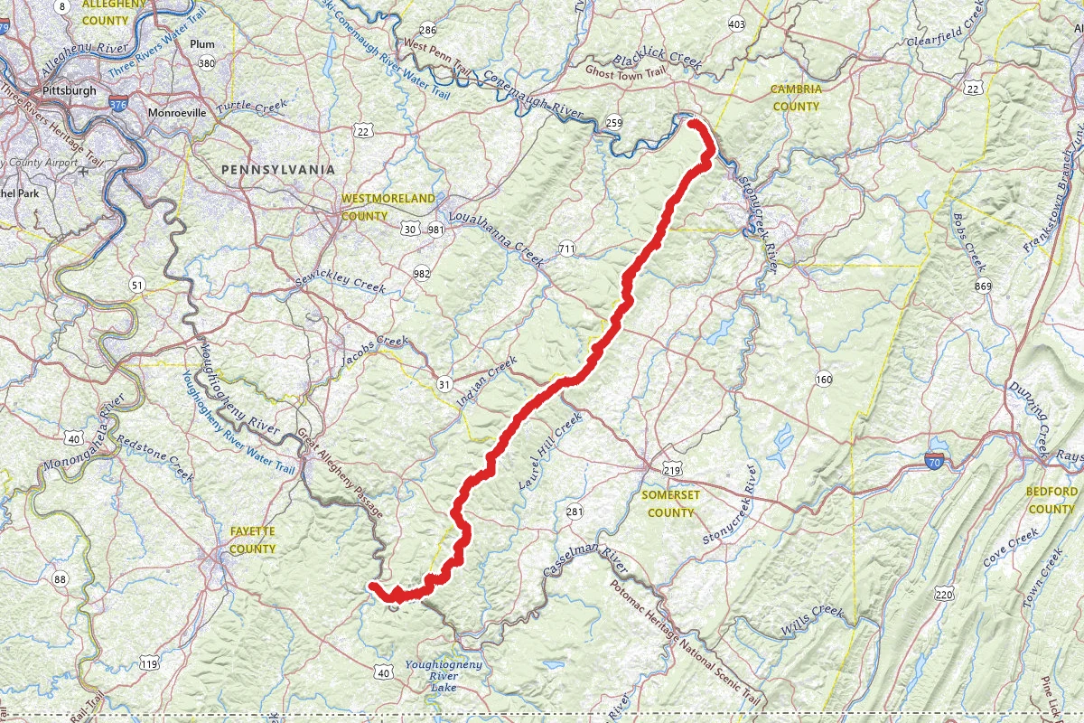 Laurel Highlands Hiking Trail Mile 70 to 0