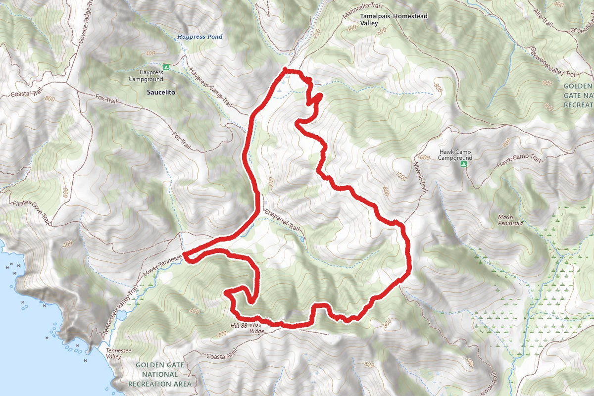 Old Springs, Miwok, Wolf Ridge, Coastal and Tennessee Valley Loop