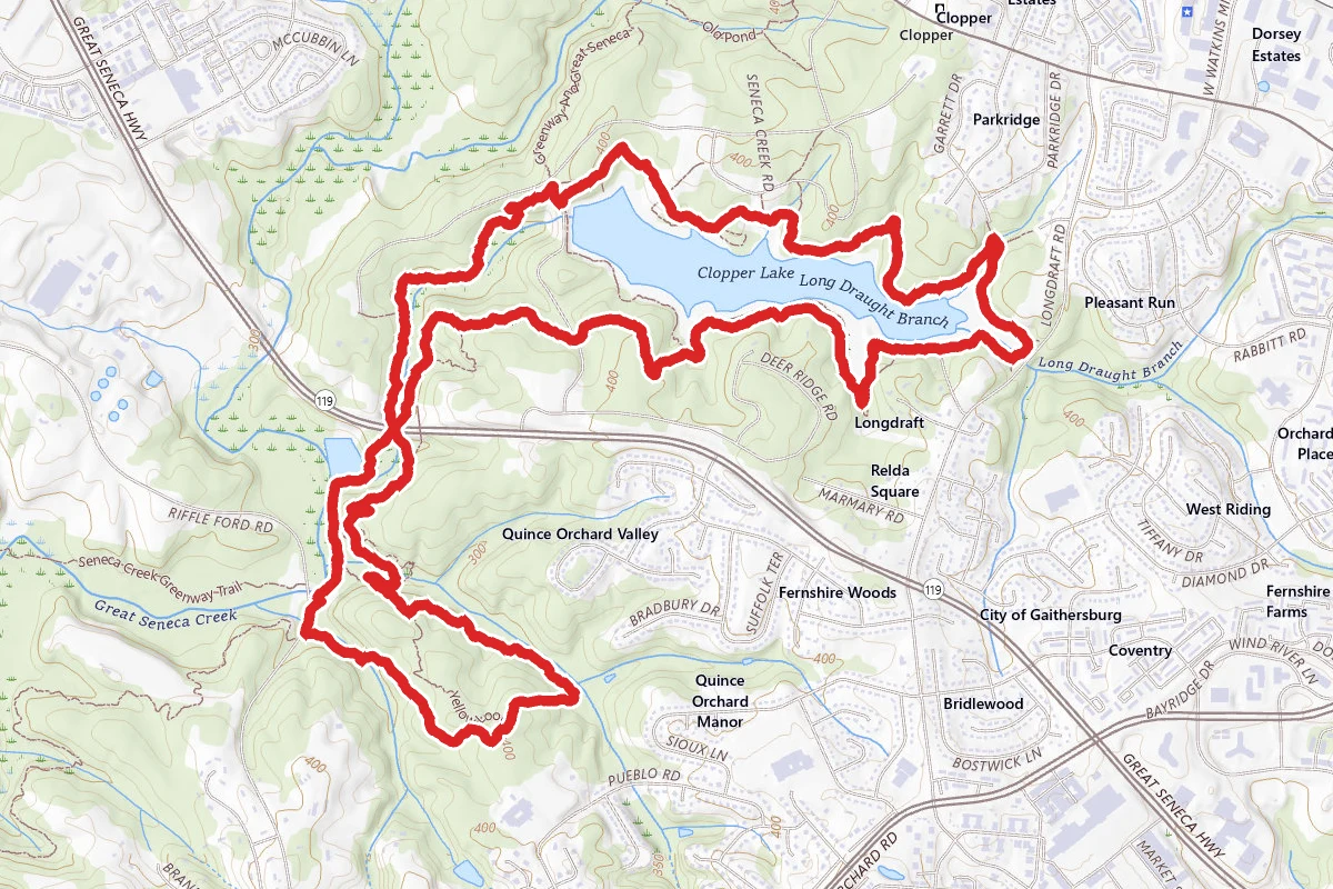 Seneca Creek Greenway to Clopper Lake Loop