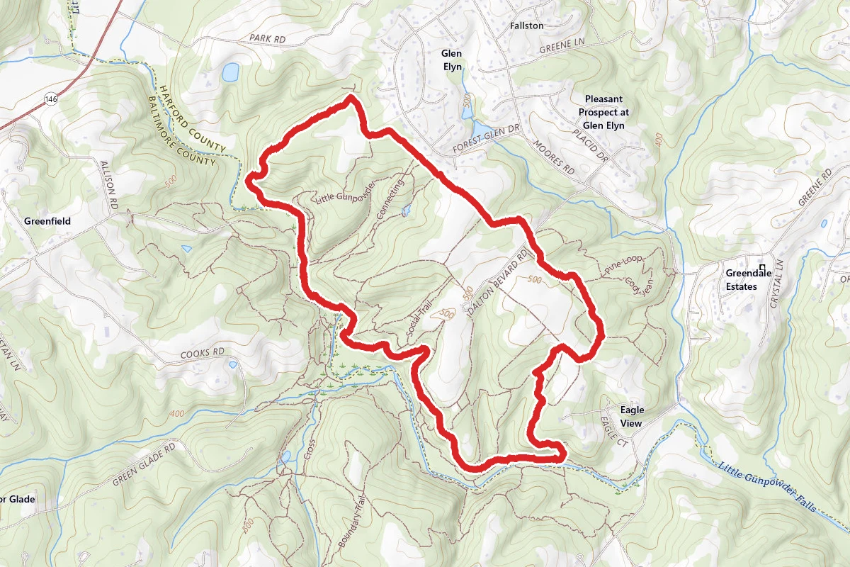 Boundary Trail, Little Gunpowder Trail, and Yellow Trail Loop