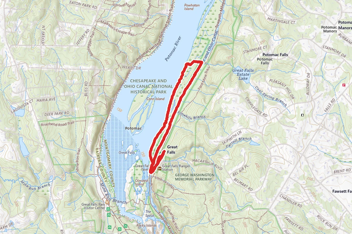 Chesapeake and Ohio Canal Trail and River Trail Loop