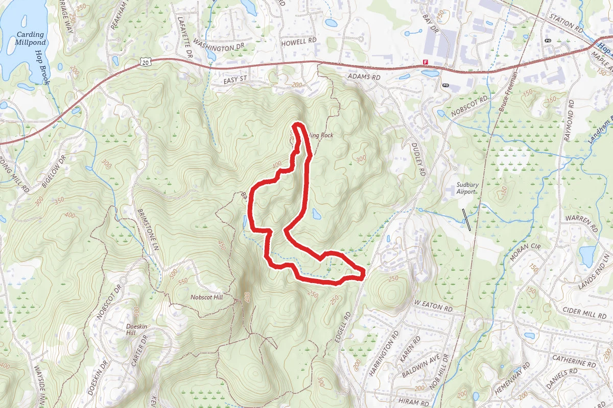 Tipping Rock via Monson, Nixon, Thirty Rd, and Legion Trails