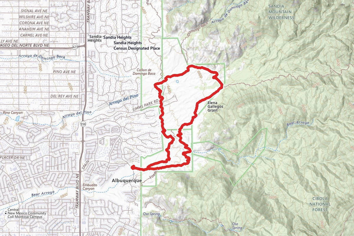 Bear Canyon to Albert G Simms City Park