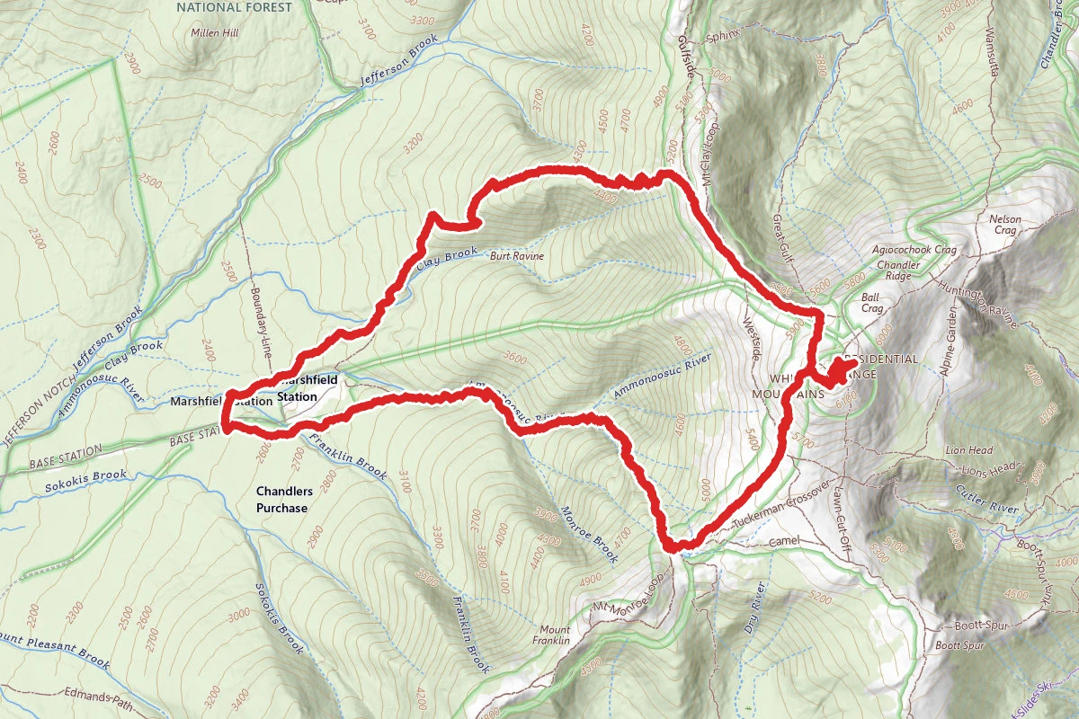 Mt. Washington via Jewell Trail, Gulfside Trail and Crawford Path