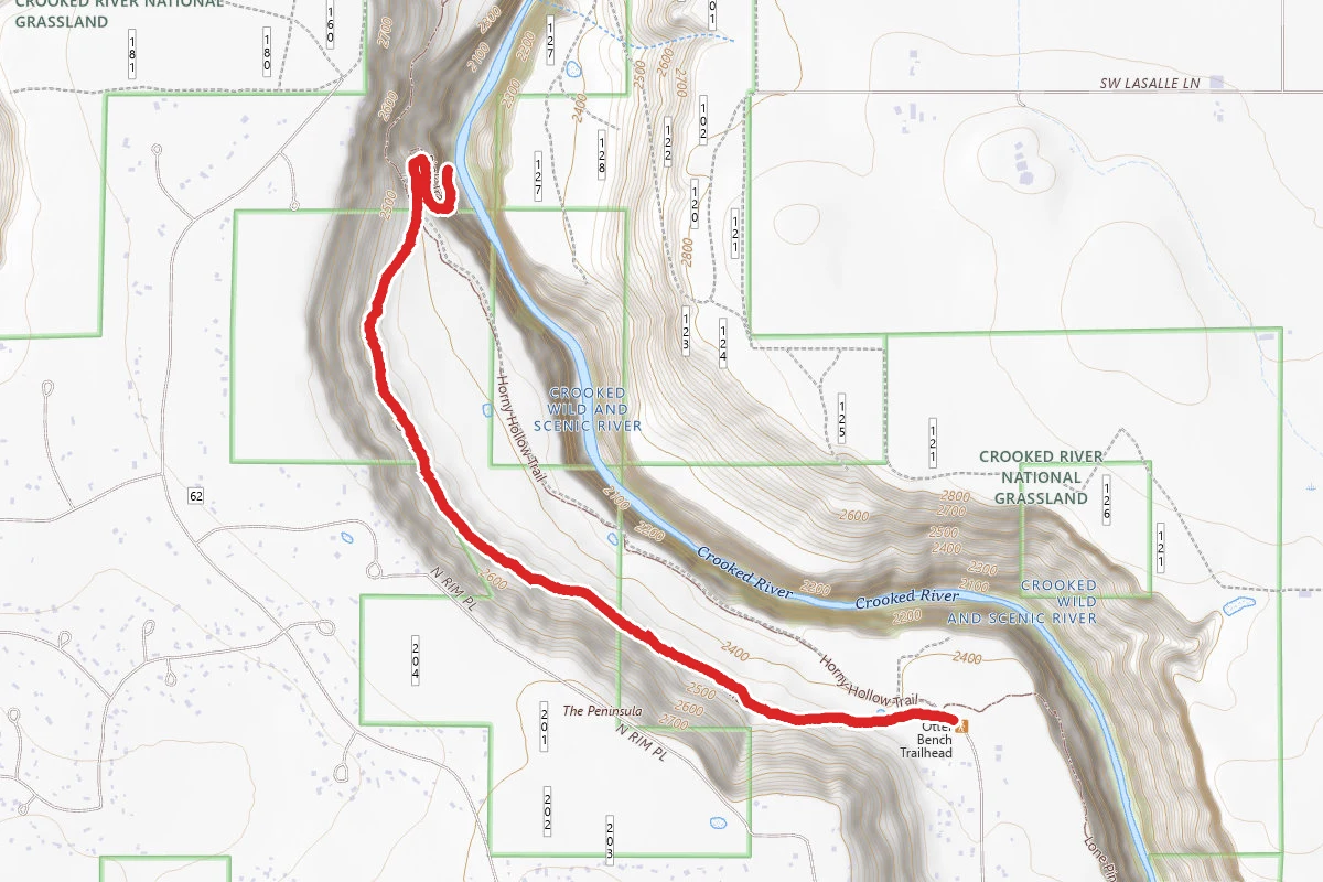 Crooked Creek via Otter Bench and Pink Trail
