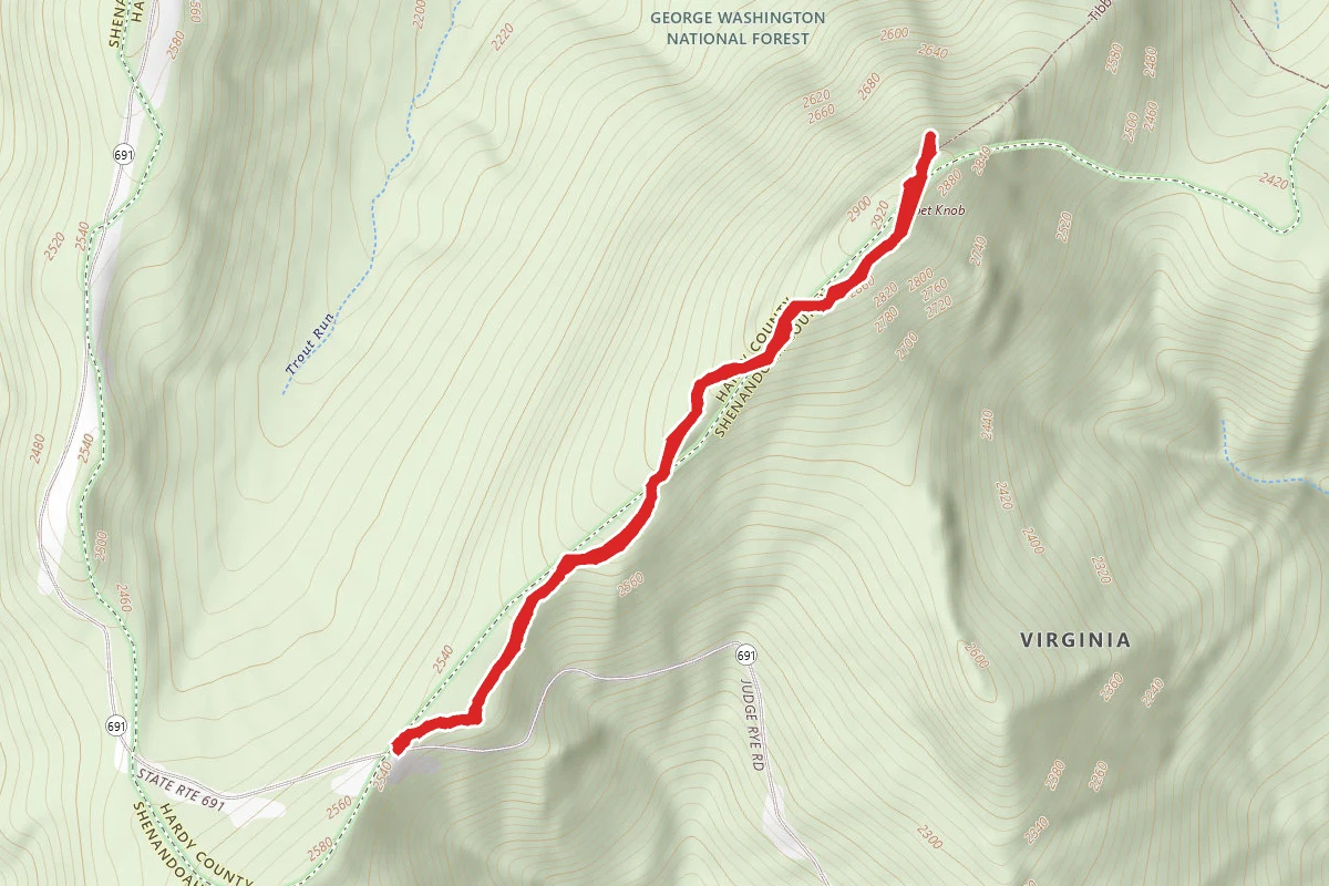 Tibbet Knob Trail from Judge Rye Road