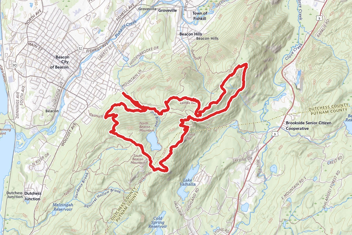 Fishkill Ridge, Scofield Ridge, and Casino Loop from Pocket Road