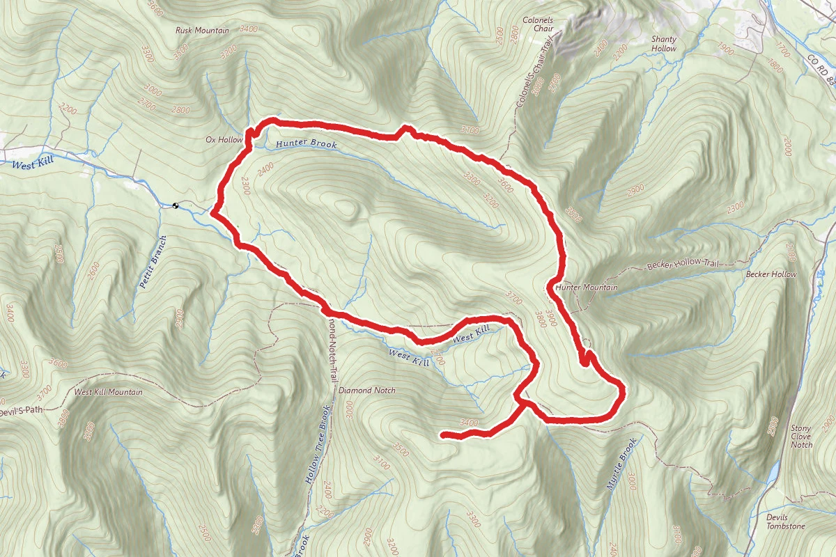 Hunter Mountain and Southwest Hunter Mountain Loop via Spruceton Road