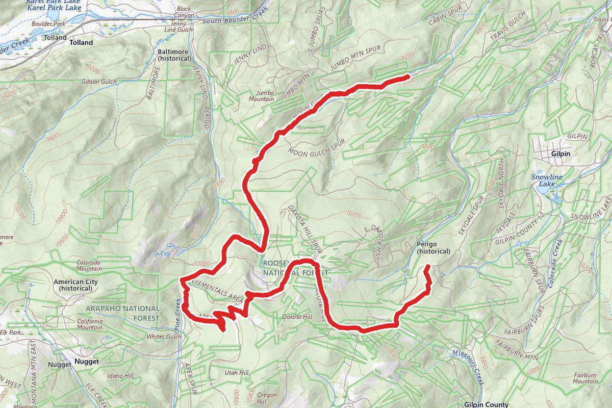 Jumbo Mountain, Jenny Lind Perigo and Dakota Hill OHV Trail