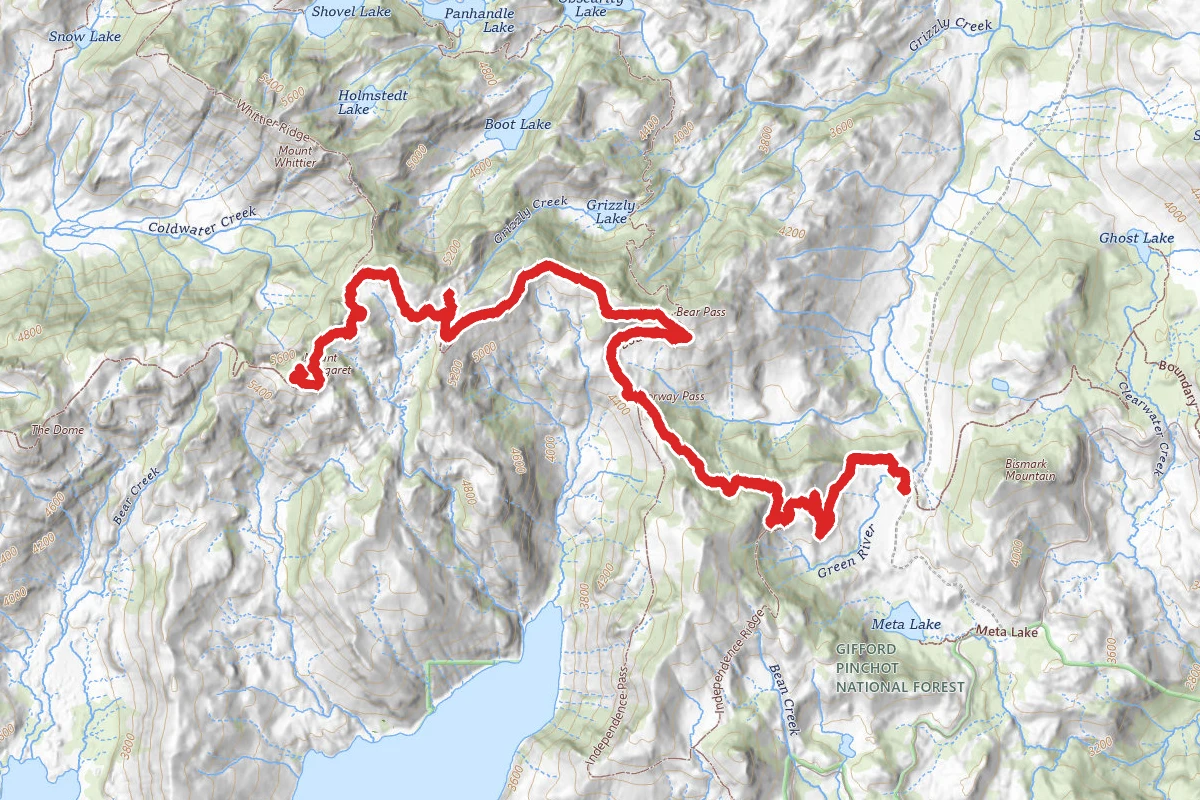 Mount Margaret to Mount Saint Helens