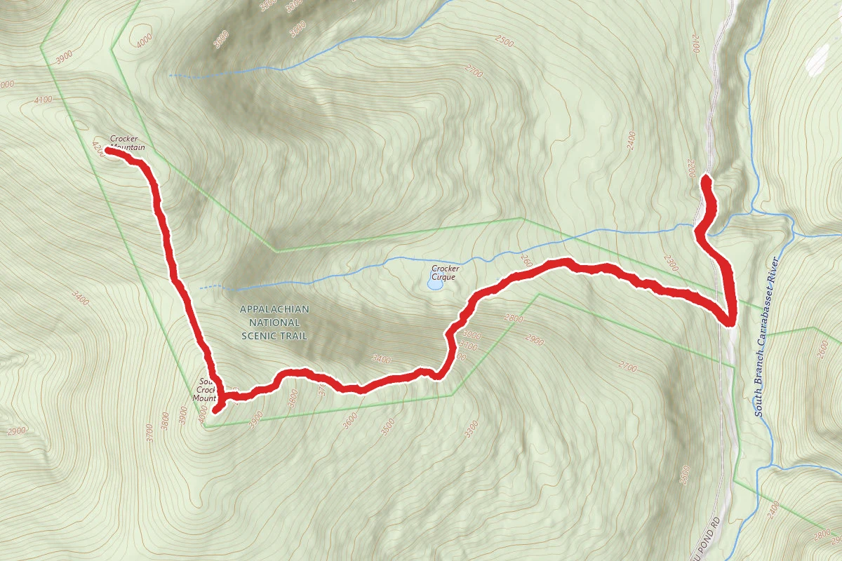 Crocker Mountain and South Crocker Mountain via Appalachian Trail