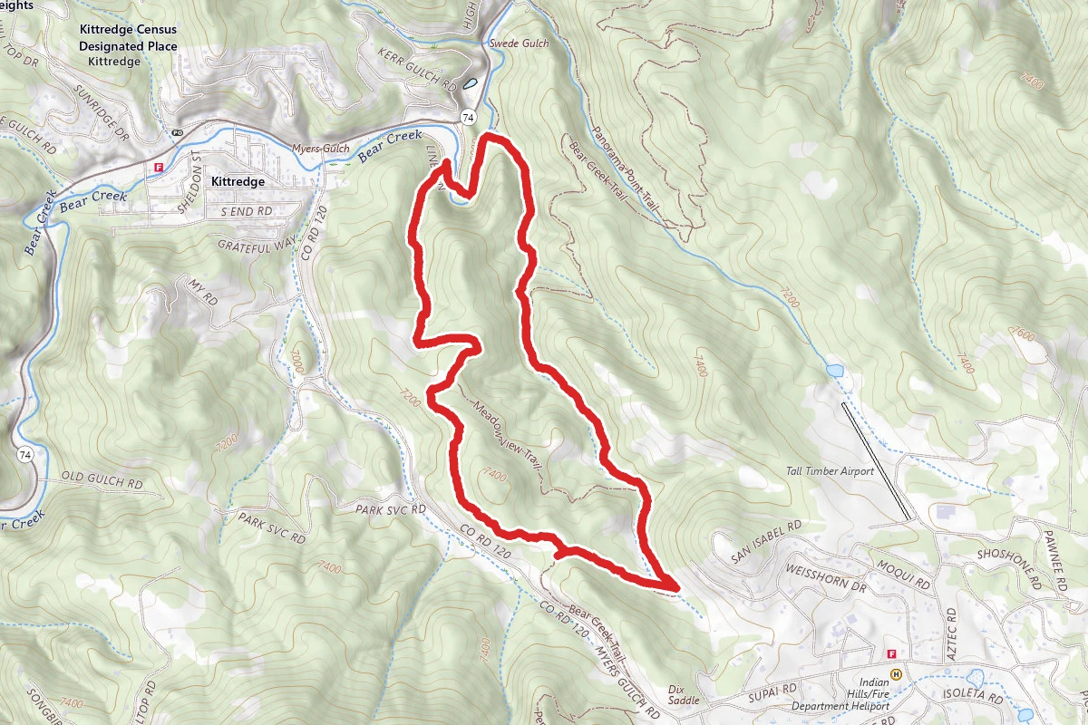 Picnic, West Ridge, Bear Creek and Meadow View Loop