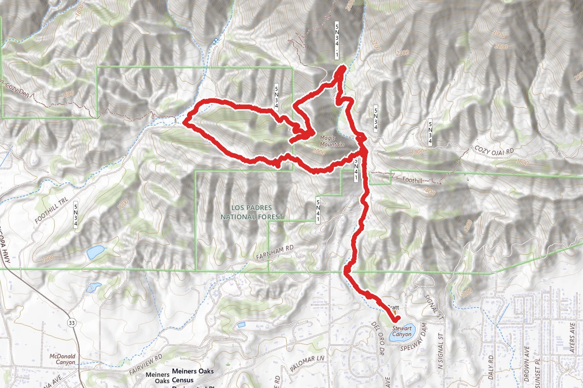 Pratt Trail, Cozy Del, and Foothill Trail