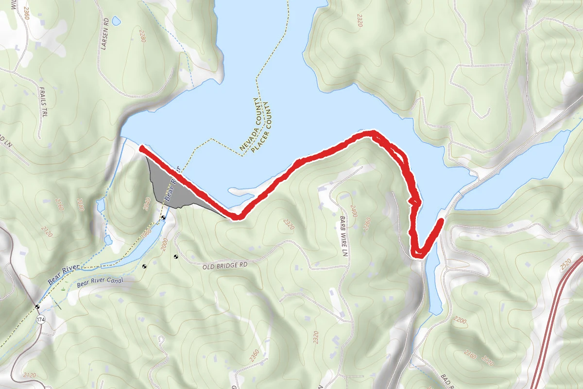Rollins Lake Dam Trail
