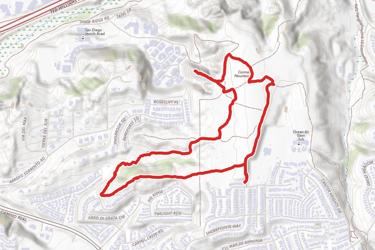 Carmel Mountain Preserve Loop route map