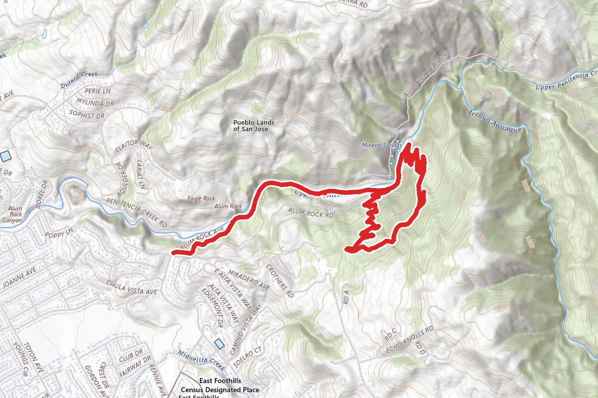 South Rim Trail Via Alum Rock Road