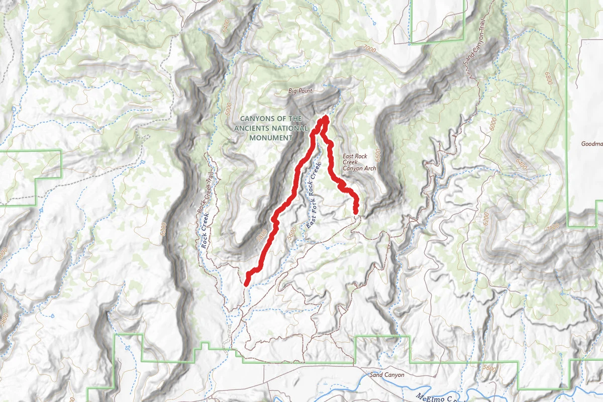 Sand Canyon to East Rock Creek Trail to Rock Creek Trail Loop
