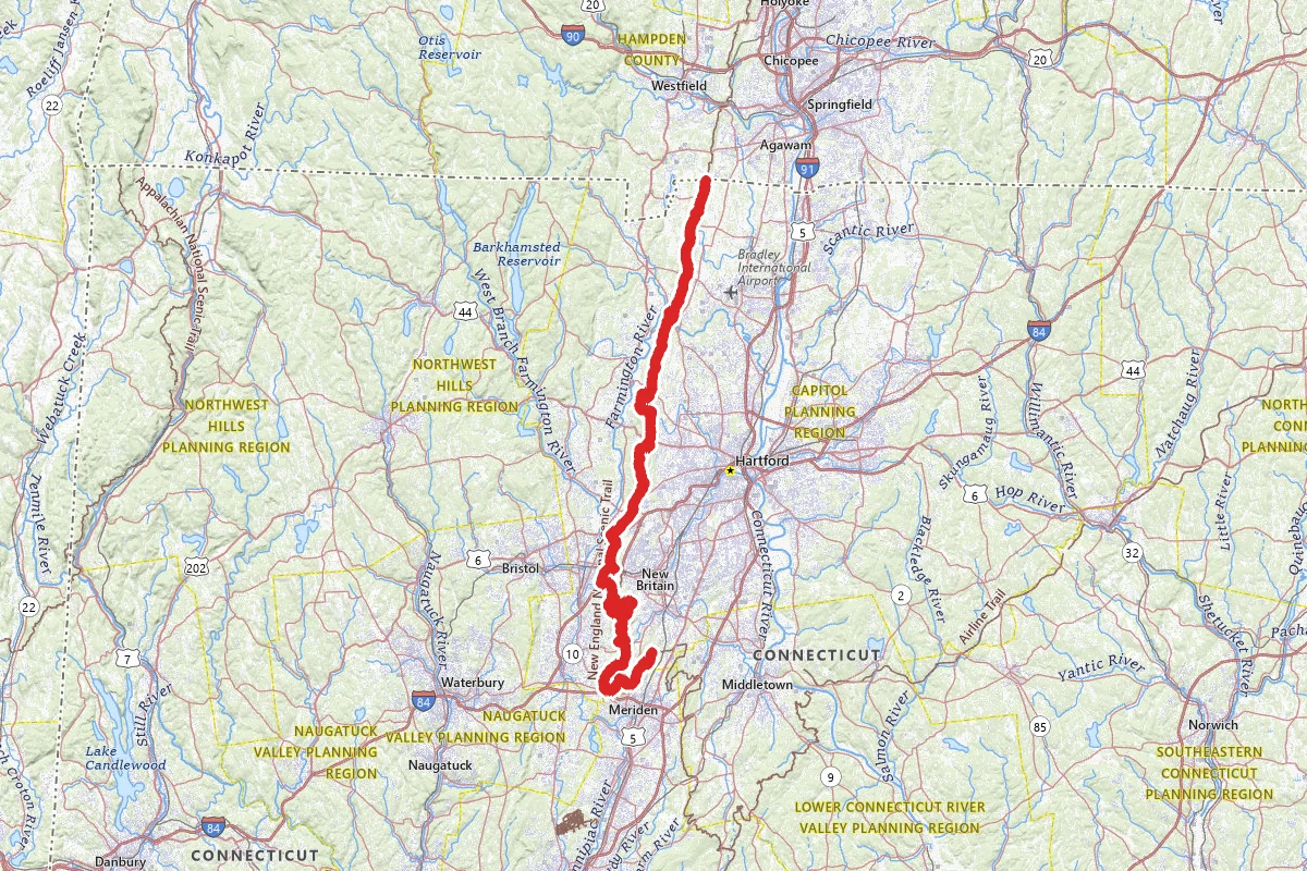 Metacomet Trail (Complete) route map